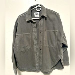 Zara denim oversized shirt jacket